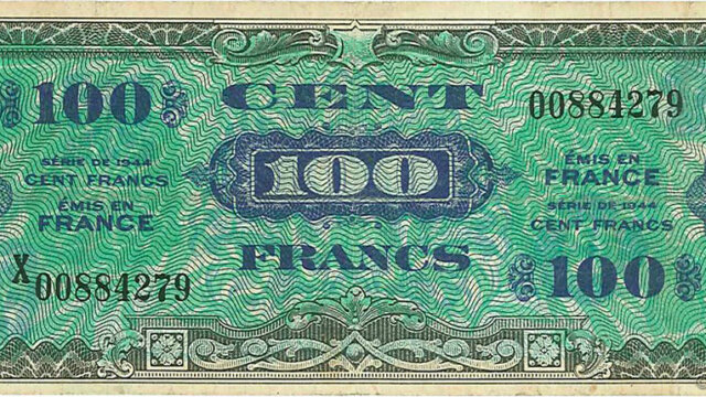 100 francs Drapeau type 1944