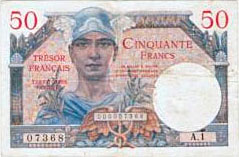 50 francs Trésor Français type 1947