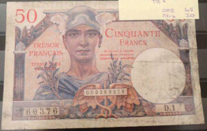 50 francs Trésor Français type 1947