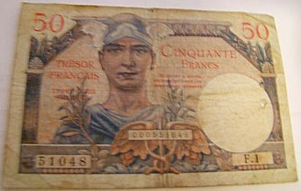 50 francs Trésor Français type 1947