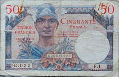 50 francs Trésor Français type 1947