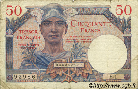 50 francs Trésor Français type 1947