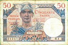 50 francs Trésor Français type 1947