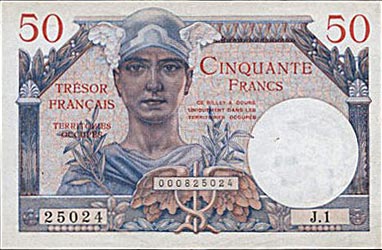 50 francs Trésor Français type 1947