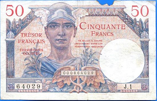 50 francs Trésor Français type 1947