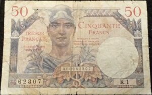 50 francs Trésor Français type 1947