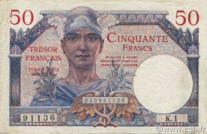 50 francs Trésor Français type 1947