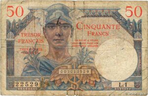 50 francs Trésor Français type 1947