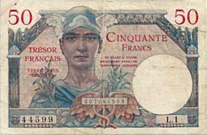 50 francs Trésor Français type 1947