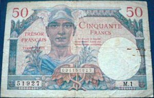 50 francs Trésor Français type 1947