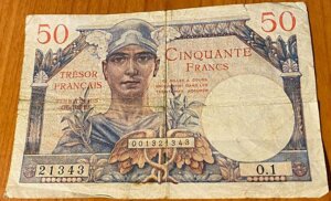 50 francs Trésor Français type 1947