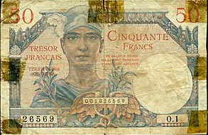 50 francs Trésor Français type 1947