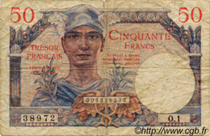 50 francs Trésor Français type 1947