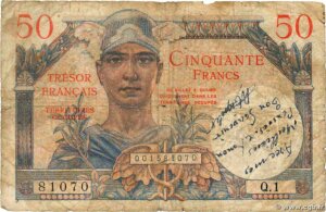 50 francs Trésor Français type 1947