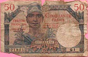 50 francs Trésor Français type 1947