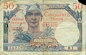 50 francs Trésor Français type 1947