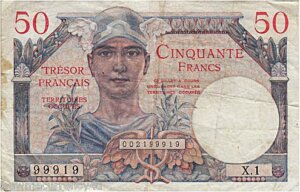 50 francs Trésor Français type 1947