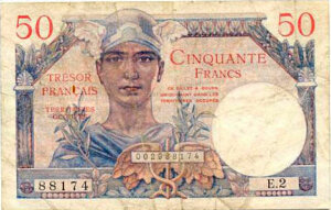 50 francs Trésor Français type 1947