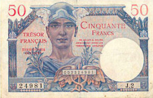 50 francs Trésor Français type 1947