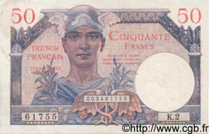 50 francs Trésor Français type 1947