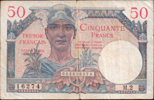 50 francs Trésor Français type 1947