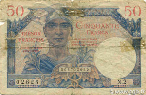 50 francs Trésor Français type 1947