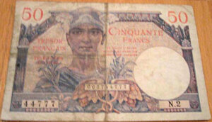 50 francs Trésor Français type 1947