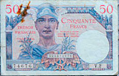 50 francs Trésor Français type 1947