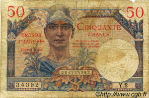 50 francs Trésor Français type 1947