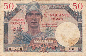 50 francs Trésor Français type 1947