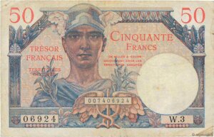 50 francs Trésor Français type 1947