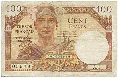 100 francs Trésor Français type 1947