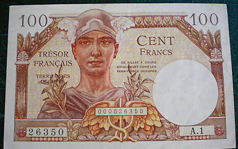 100 francs Trésor Français type 1947