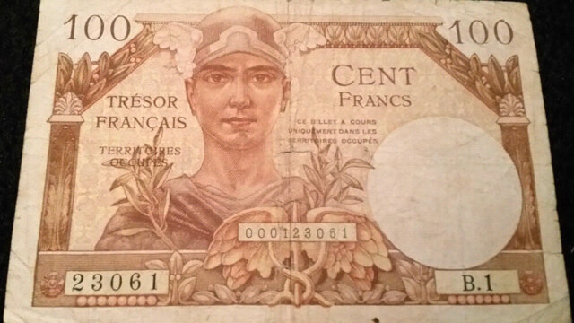 100 francs Trésor Français type 1947