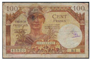 100 francs Trésor Français type 1947