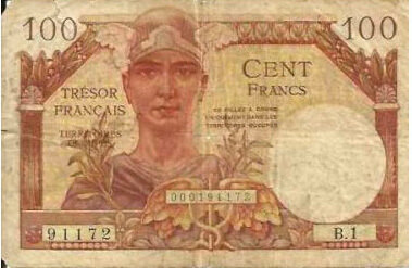 100 francs Trésor Français type 1947