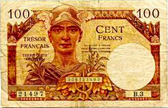 100 francs Trésor Français type 1947