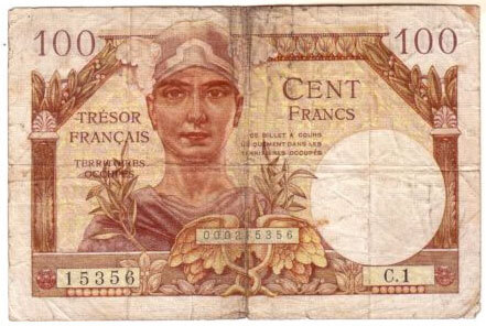 100 francs Trésor Français type 1947