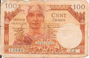 100 francs Trésor Français type 1947