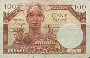 100 francs Trésor Français type 1947