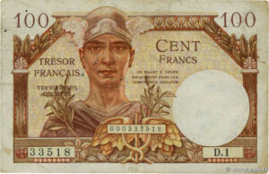 100 francs Trésor Français type 1947