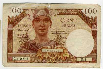 100 francs Trésor Français type 1947