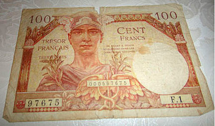 100 francs Trésor Français type 1947