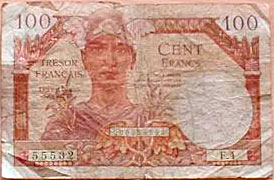 100 francs Trésor Français type 1947