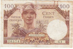 100 francs Trésor Français type 1947