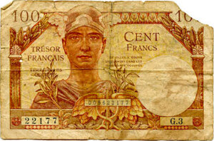 100 francs Trésor Français type 1947