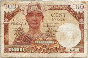 100 francs Trésor Français type 1947