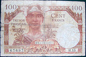 100 francs Trésor Français type 1947