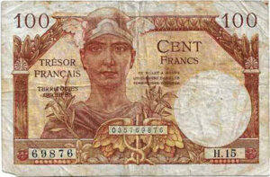 100 francs Trésor Français type 1947