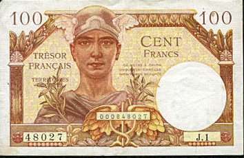 100 francs Trésor Français type 1947